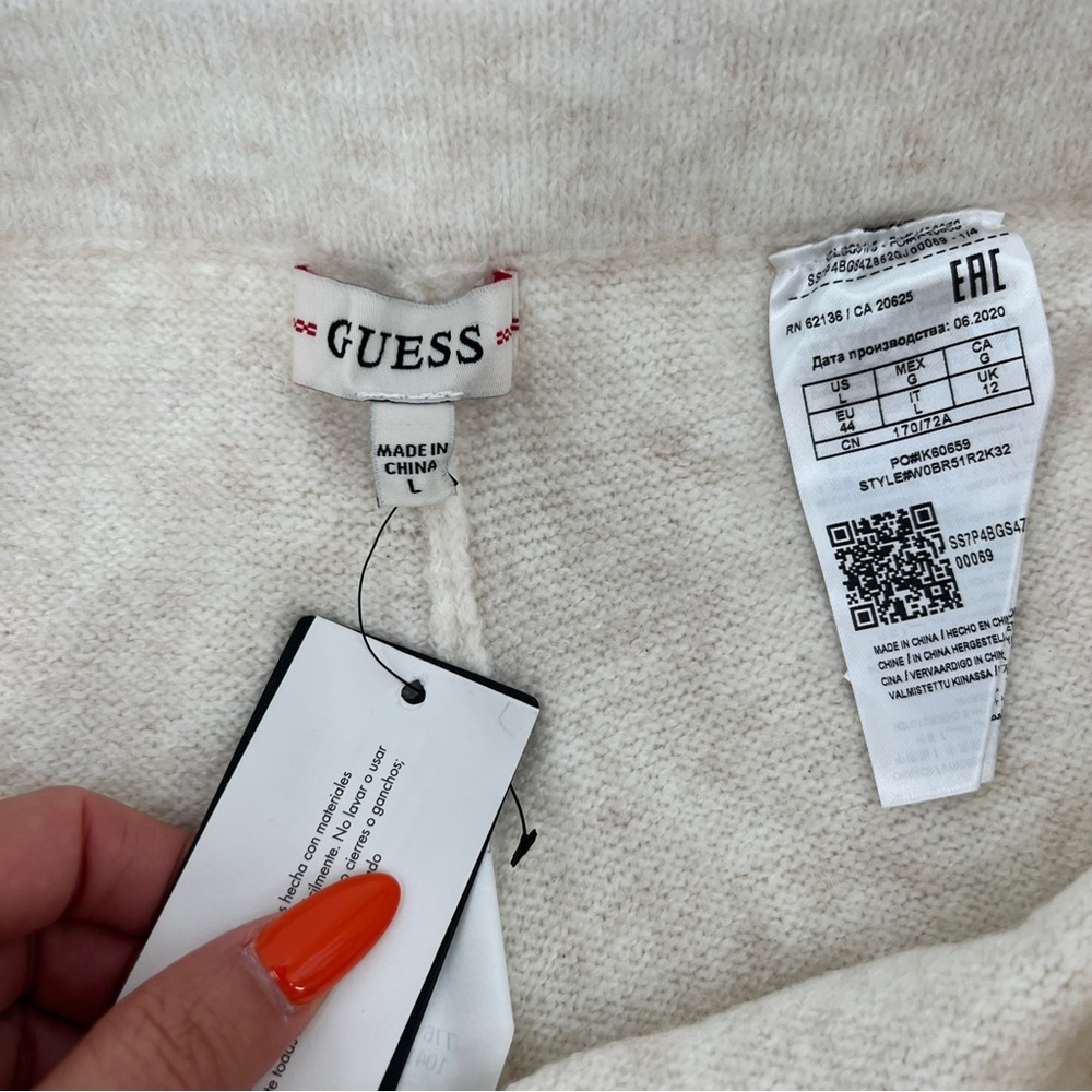 Guess Cream Wide-Leg Tie-Waist Pants - Picture 7 of 13